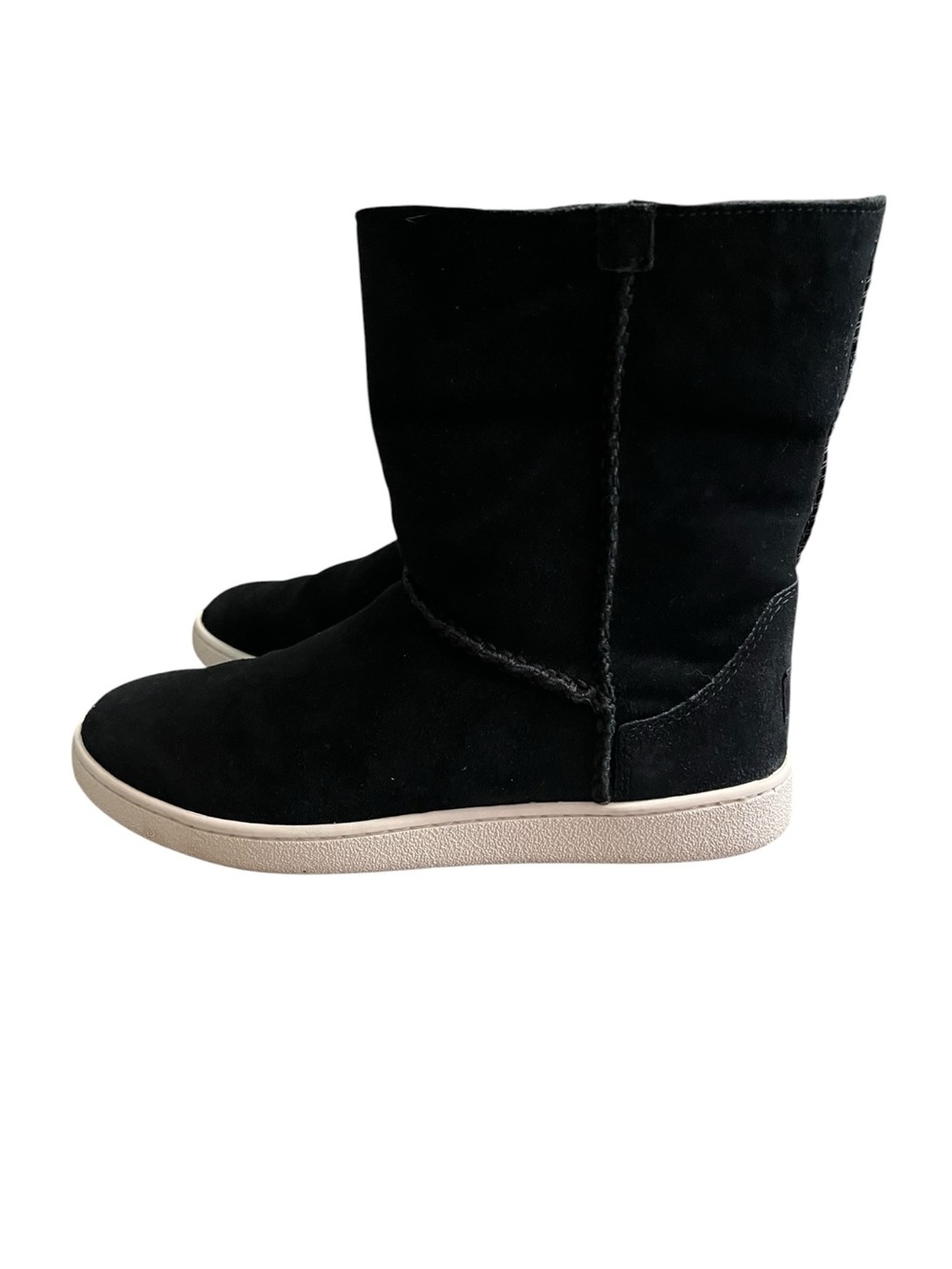 UGG Mika Classic Sneaker Boot Black Shearling Fold Over Womens Size 8 W/ Box - Picture 10 of 15